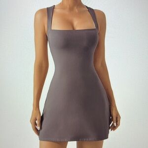 New! Qinsen Woman’s Square‎ Neck Bodice Dress Stretch Sleeveless Tank Stop NWT